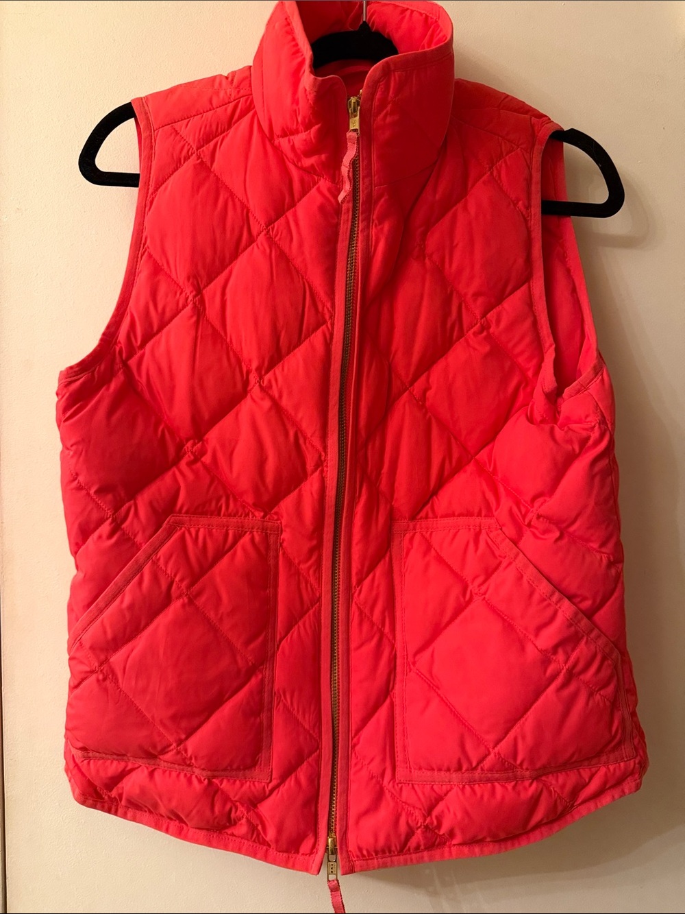 J. Crew Quilted Puffer Vest in Bright Pink